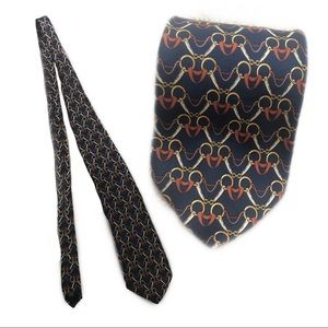 Gucci Vintage Tie Navy Horse-bit Pattern